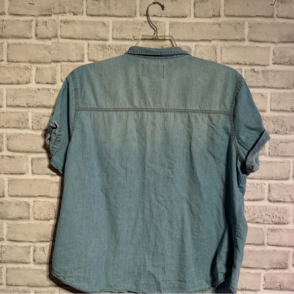 2 for $10 Denim shabby Chic button down blouse - Picture 6 of 6